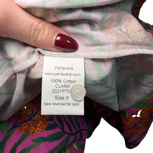 Perlavera Clara Felicia Floral Button Down Cotton Dress Small - Picture 2 of 6